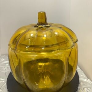 Vintage Anchor Hocking Orange Glass Pumpkin Cookie/candy/ Decor